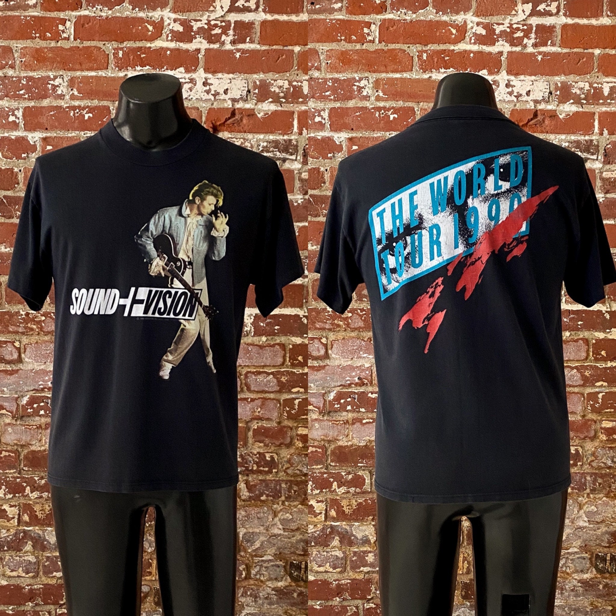 デビッドボウイ1990年ワールドツアーSOUND + VISION Tシャツ Sound Vision David Bowie 1990 Tour T-Shirt