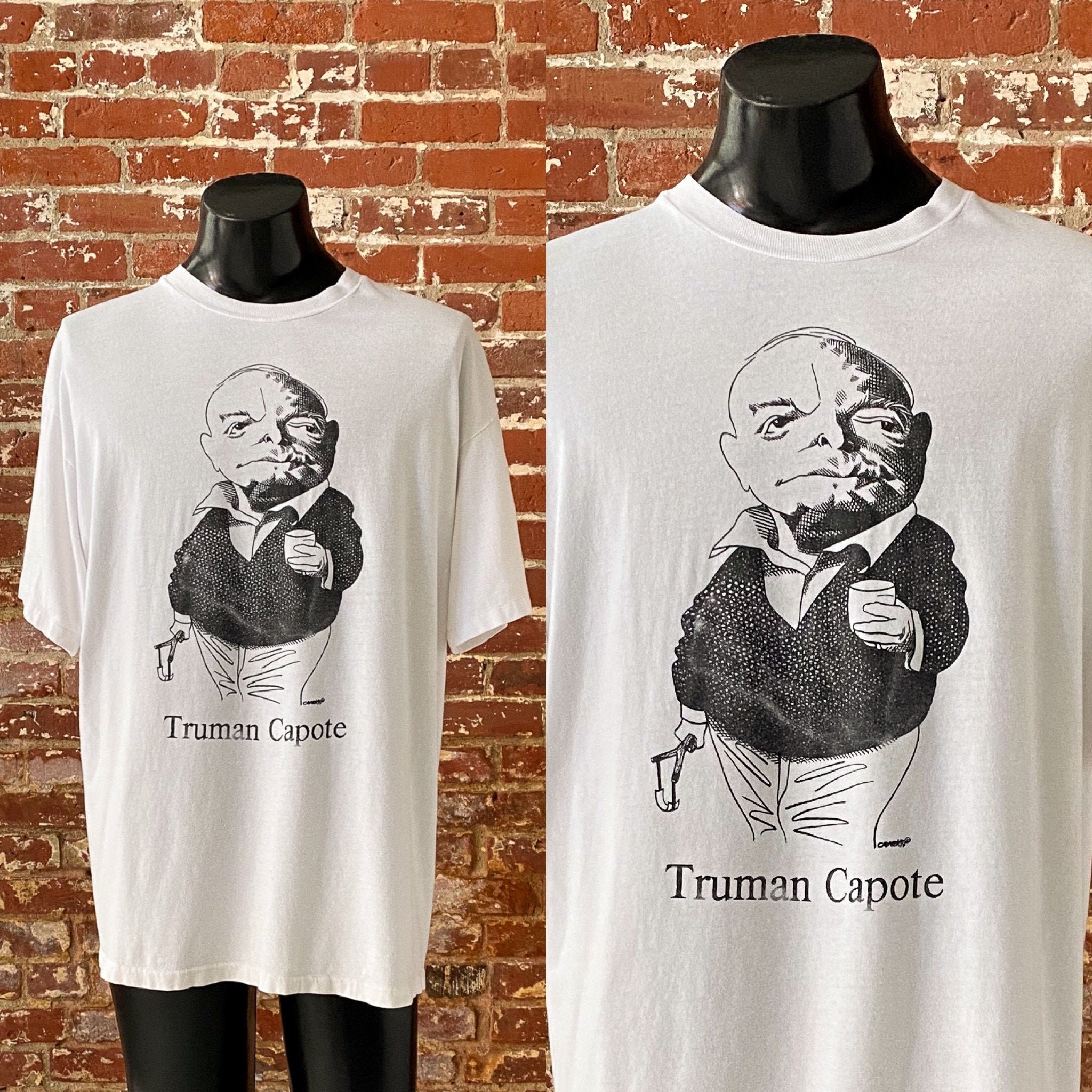 90s Truman Capote Largely Literary Art T-shirt. 1990s Truman 