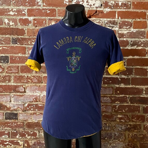 70s Lambda Chi Alpha Fraternity Reversible Gym T-… - image 3