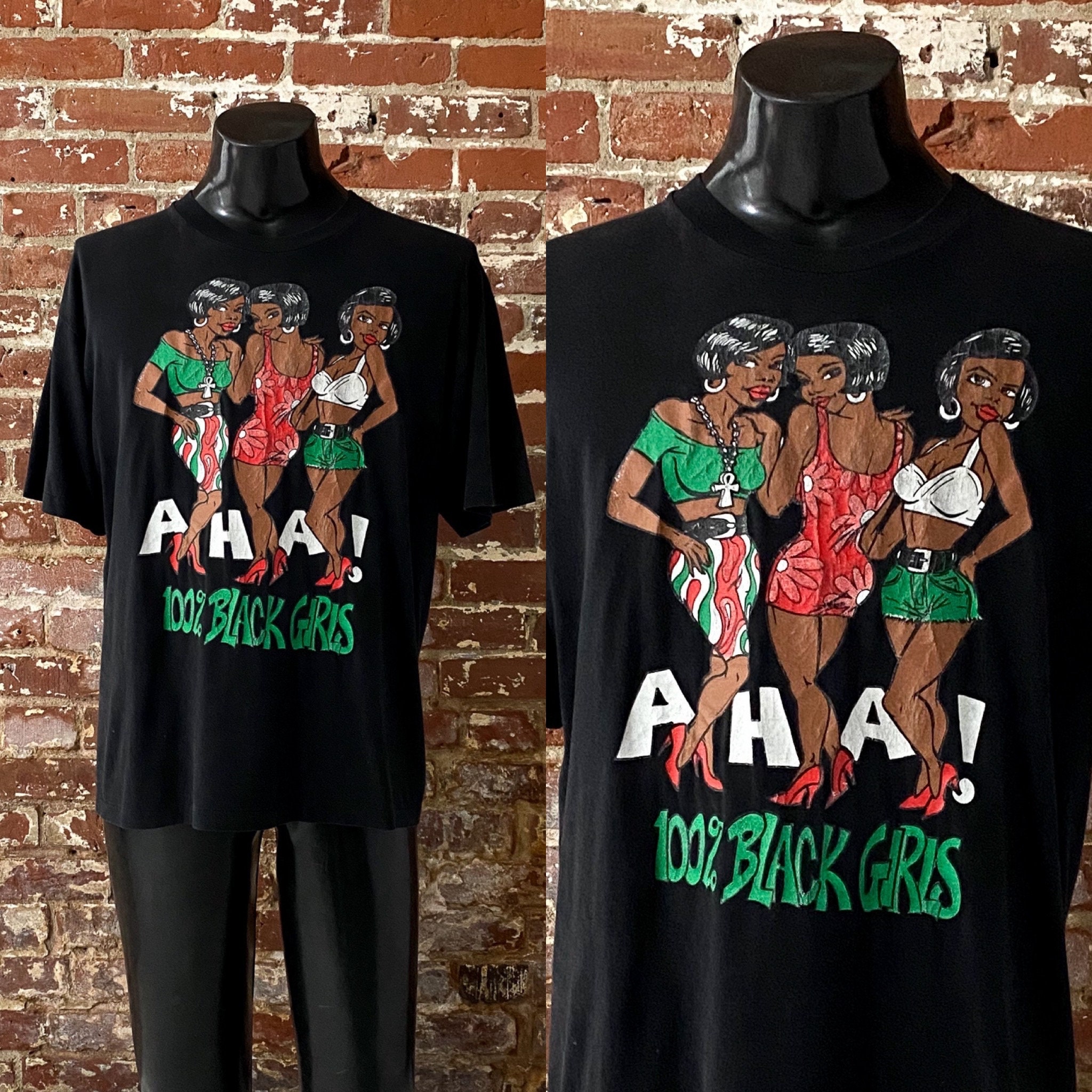 90s AHA! Black Girls Freaknik Style T-shirt. Vintage 1990s 100