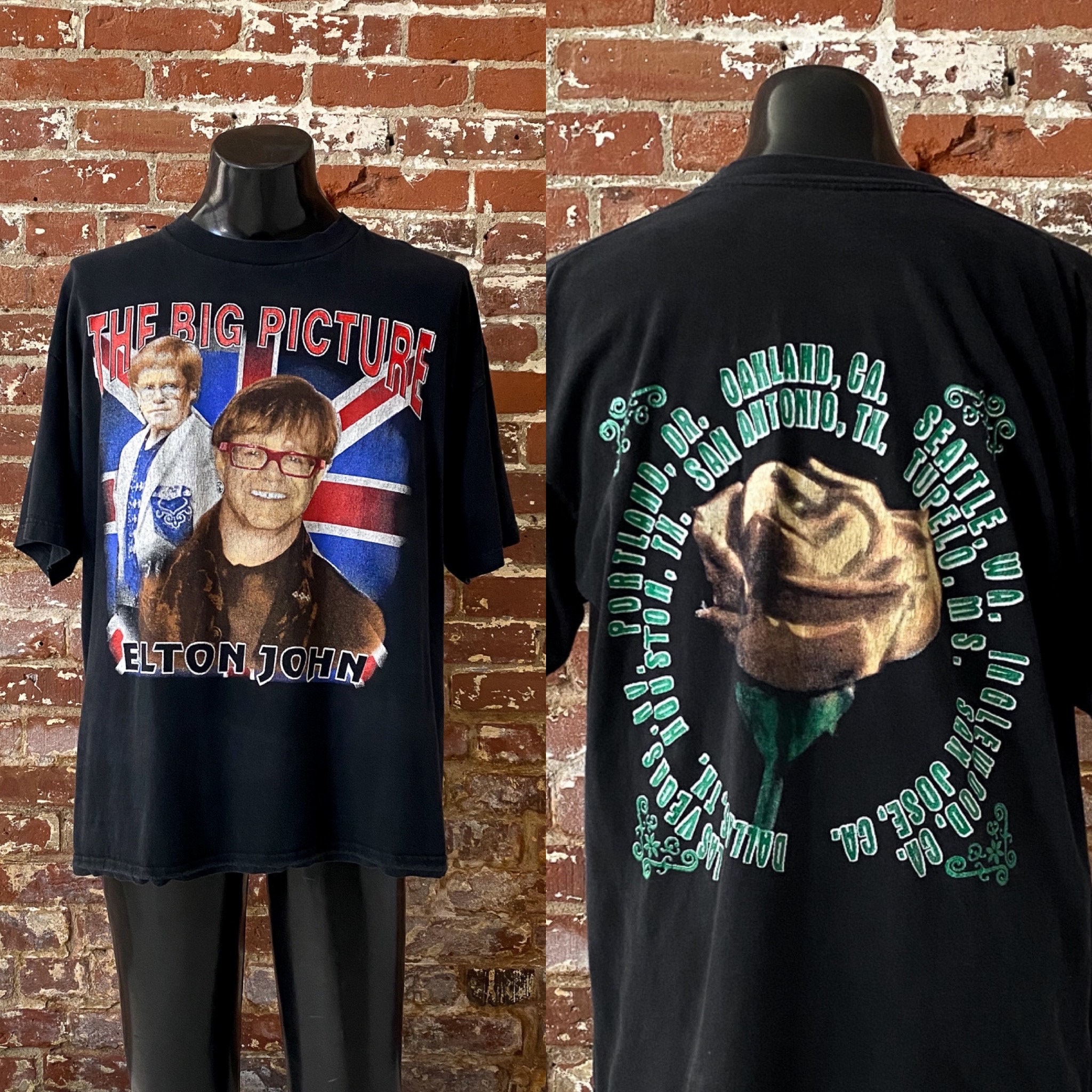 90s Elton John the Big Picture Tour T-shirt. Vintage 1997 Elton  
