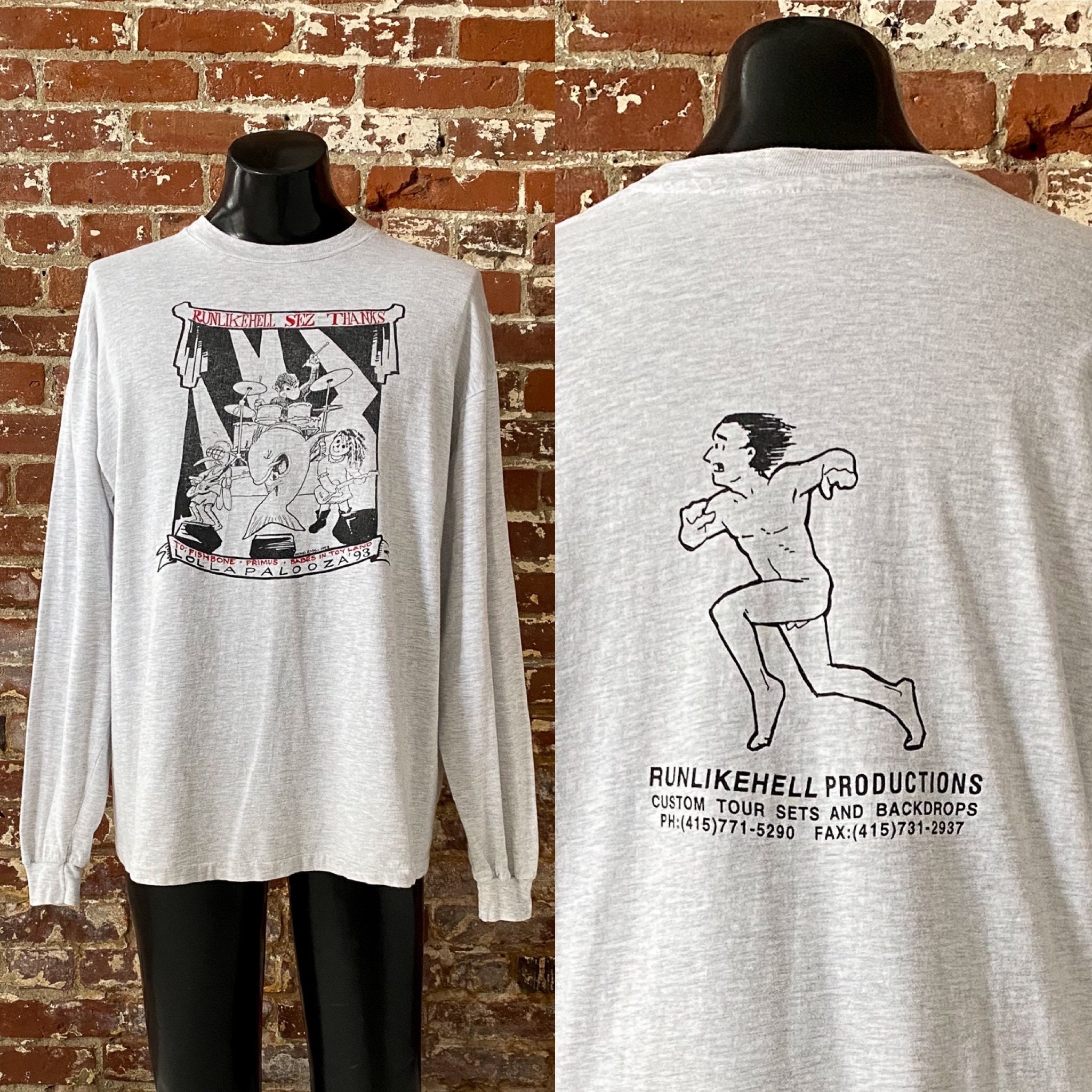 Lollapalooza '93 Run Like Hell Productions Long Sleeve Shirt