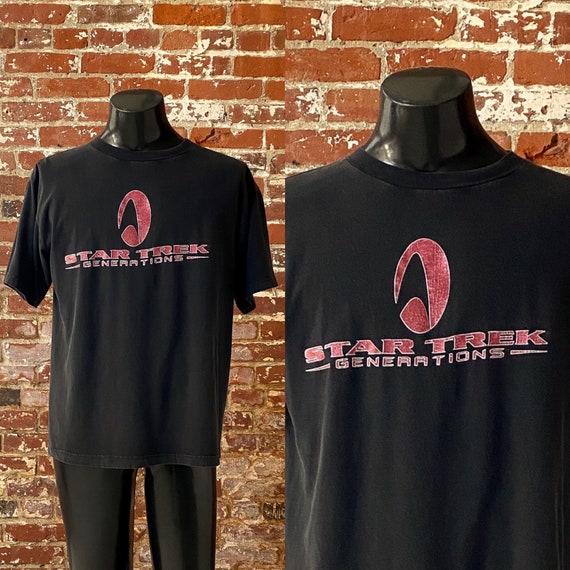 90s movie shirt Star Trek shirt vintage t shirt 1990s Star Trek Generations movie t shirt sci fi XL