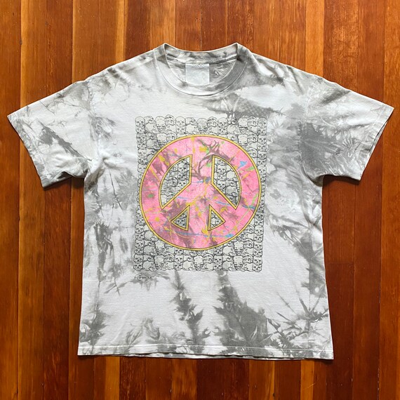 80s/90s Peace Skulls Fun-wear T-shirt. Vintage Single Stitch Tie