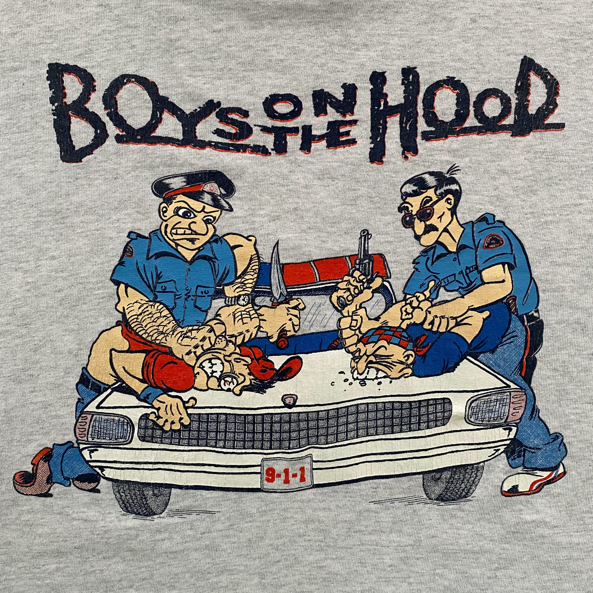90年代ボーイズ・オン・ザ・フッドのパロディTシャツ。ヴィンテージ 