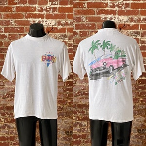 80s Gumby Fifty Seven T-shirt. 1986 Gumby 57 Pink Convertible Tee