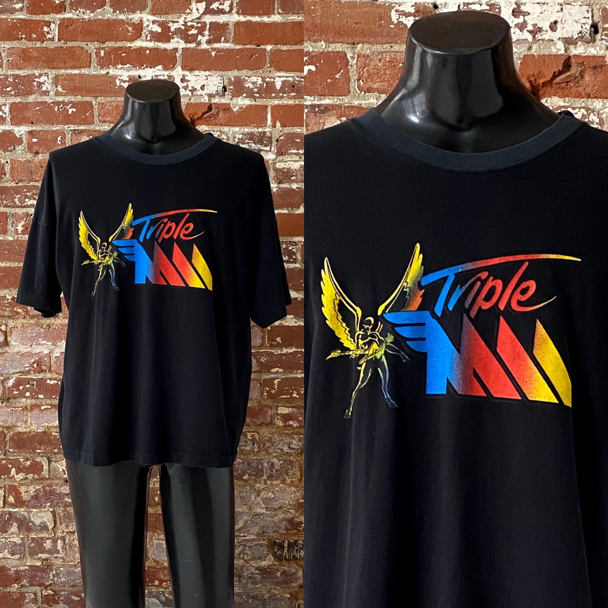 90s MUSIC STAND プリントTシャツ 90s Triple M Australian Rock Music Radio Station Promo T-shirt