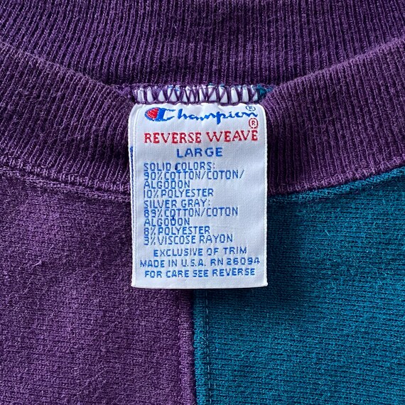 90s Champion Reverse Weave Color Block Sweatshirt. Vintage 1990s