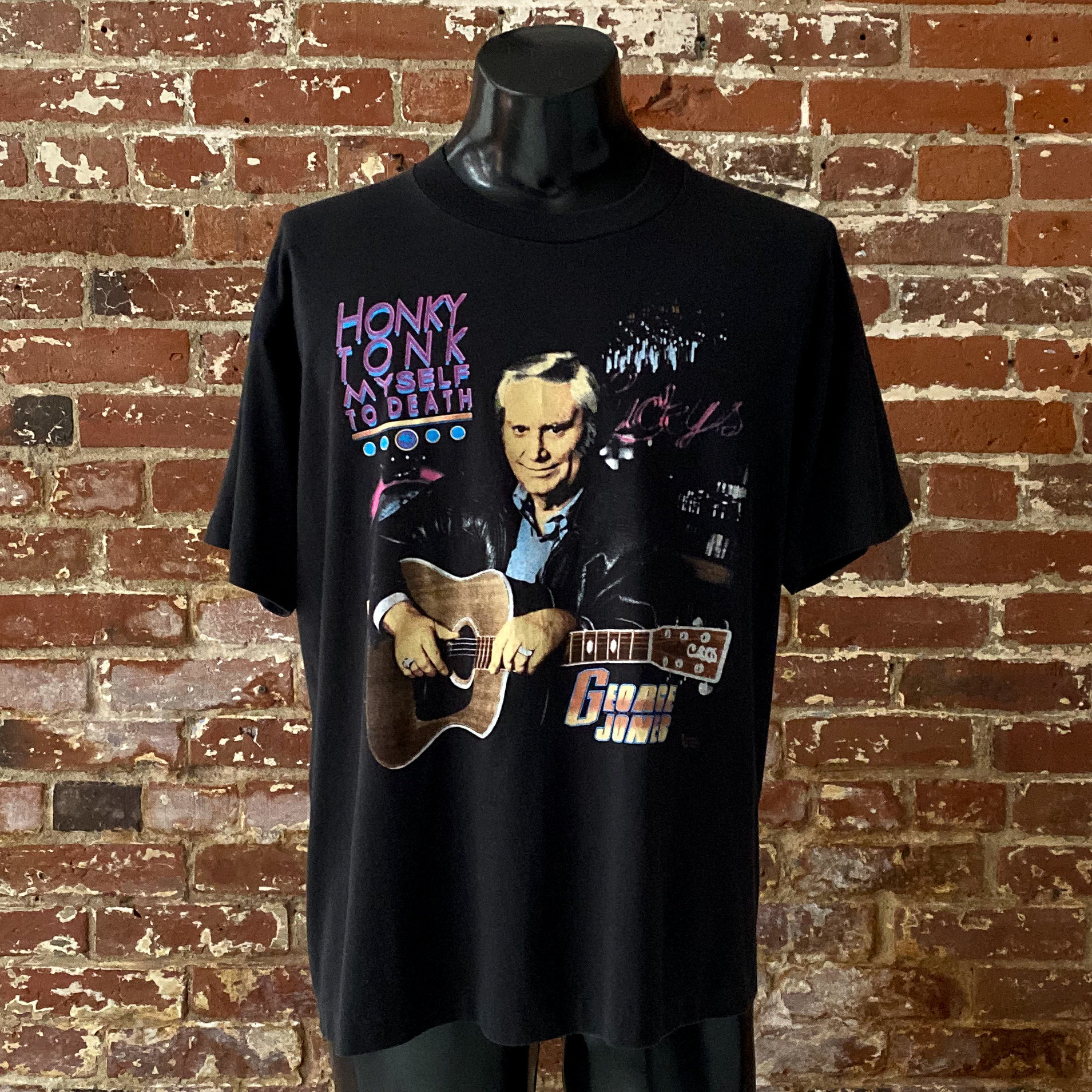 90s George Jones Honky Tony Myself To Death Tour T-Shirt. Vintage 1992 ...