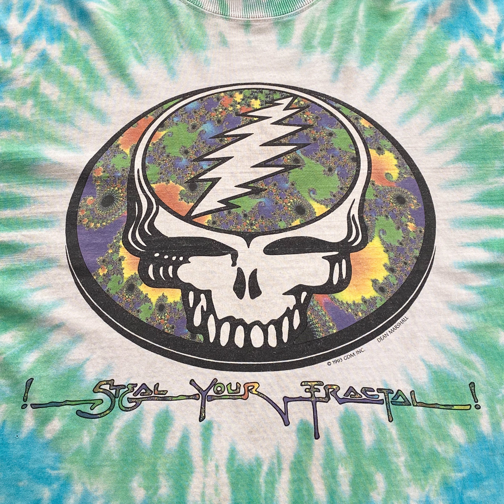 90s Grateful Dead Steal Your Fractal Tie Dye Tee. Nicely Worn 