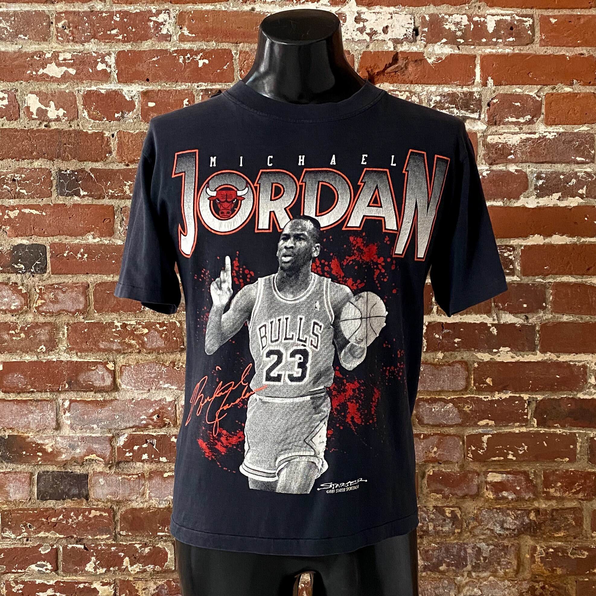 Michael Jordan スウェット ブラック　90s Vintage 90s Michael Jordan Big Face Salem Sportswear T-Shirt