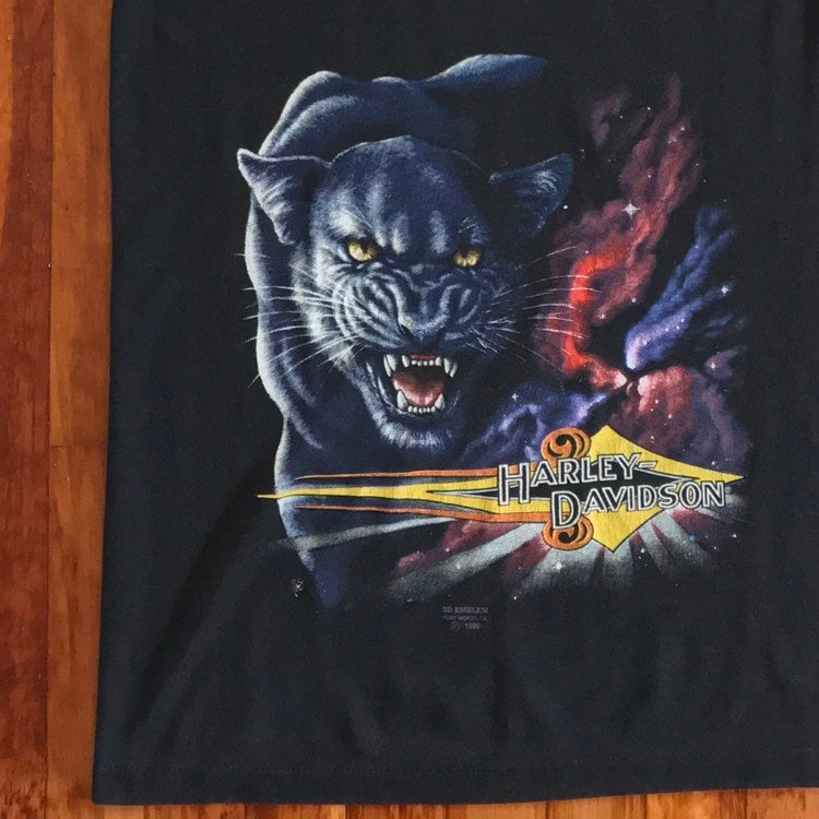 90s 3d Emblem Harley Davidson Black Panther Tank Top T Shirt Etsy