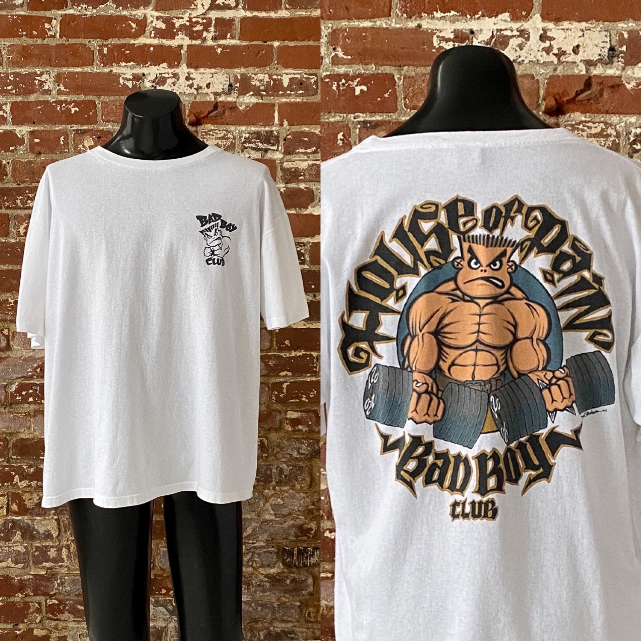 CDFEサーフTシャツUSA製90sバッドボーイ クラブ ワンポイント マッスル 90s Bad Boy Club Weightlifting Surf Tee. Vintage 1993 House of