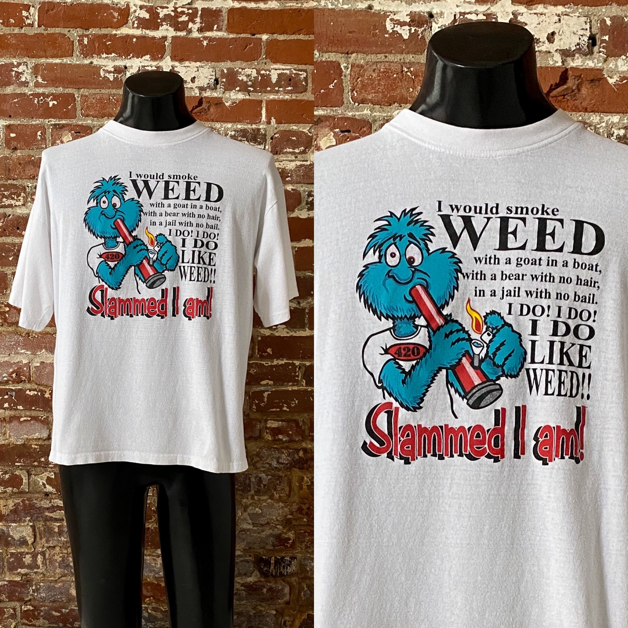 90s Slammed I Am! Dr. Seuss Weed Parody T-shirt. Vintage 1990s