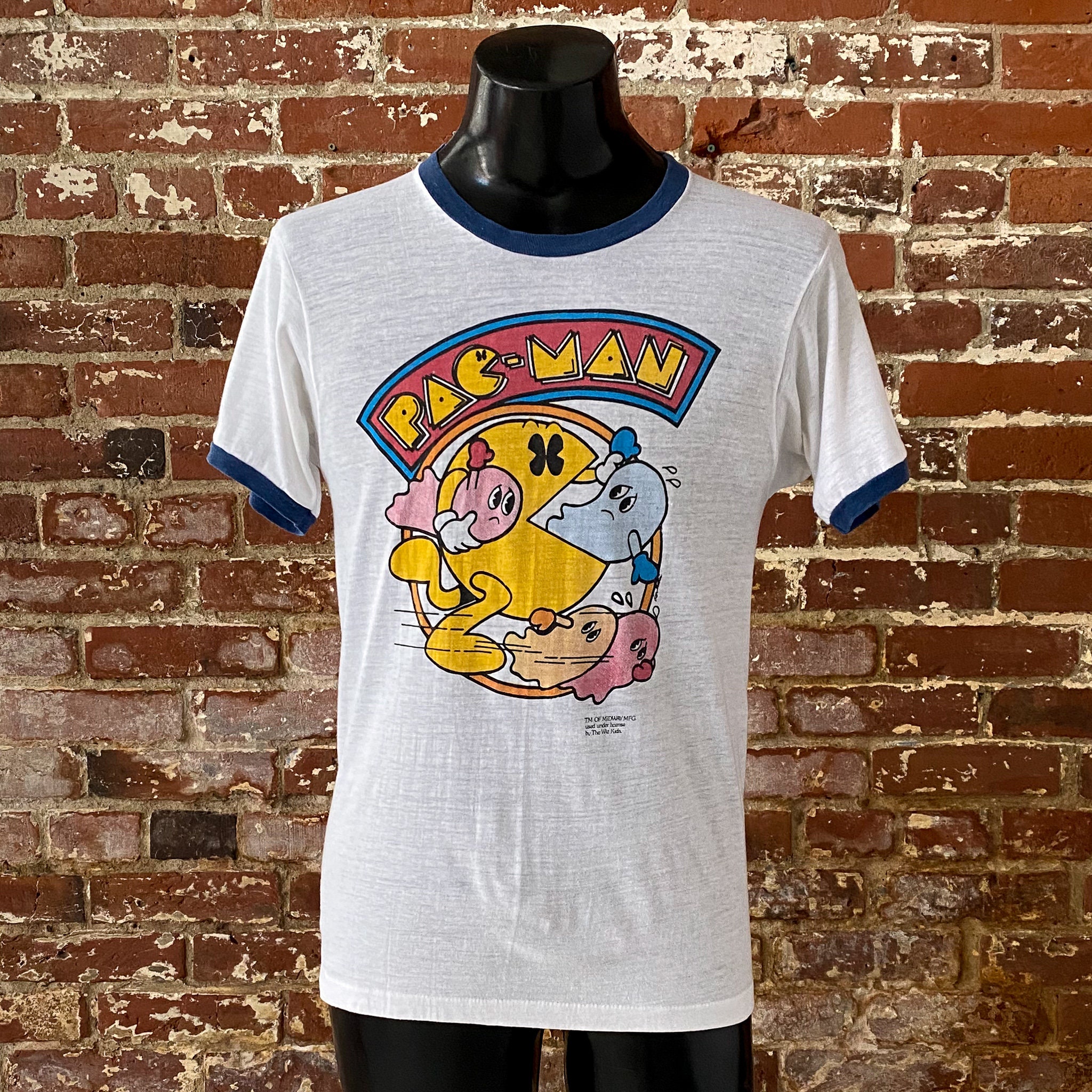 L】90s ヴィンテージ PACMAN パックマン リンガー Tシャツ