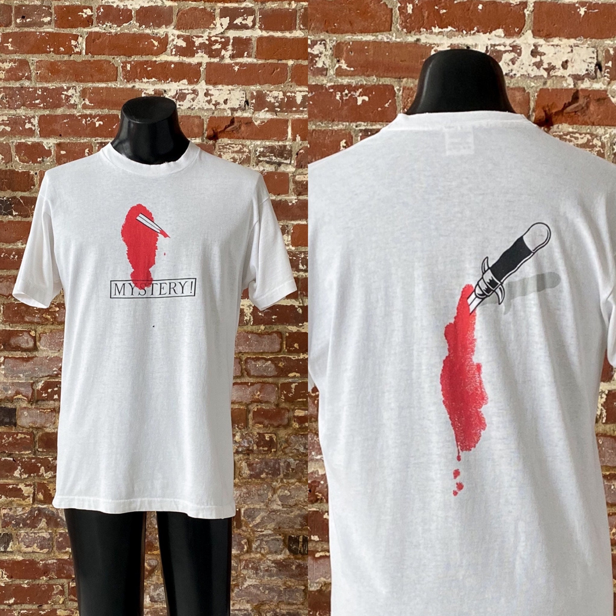 80s Edward Gorey Mystery! TV Promo T-shirt. Vintage 1980s Mystery 