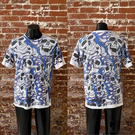 Flaming skulls graphic print - Gem