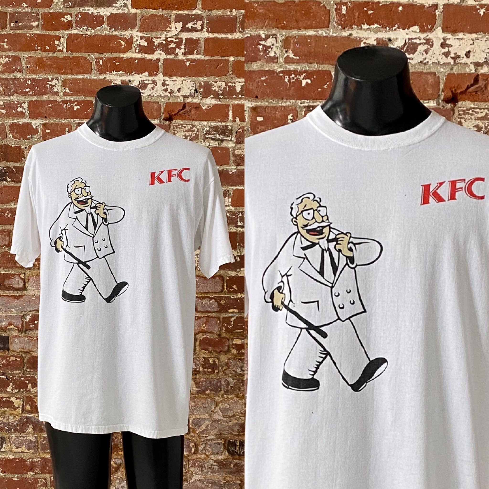 VINTAGE ヴィンテージ90s KFC TEE カーネルサンダースTシャツ 古着 90s KFC Kentucky Fried Chicken 「finger lickin' good
