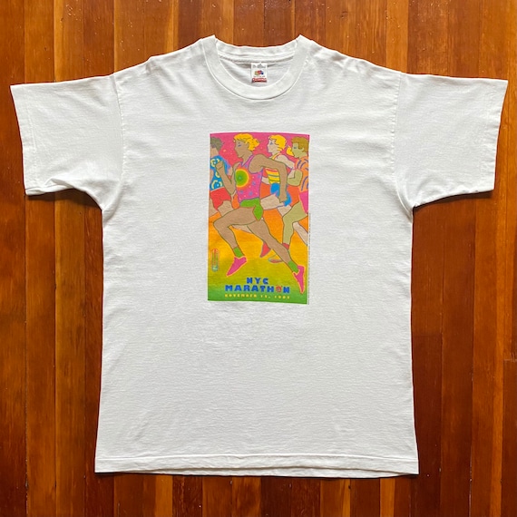 90s Peter Max NYC Marathon Poster Art T-Shirt. Vi… - image 2