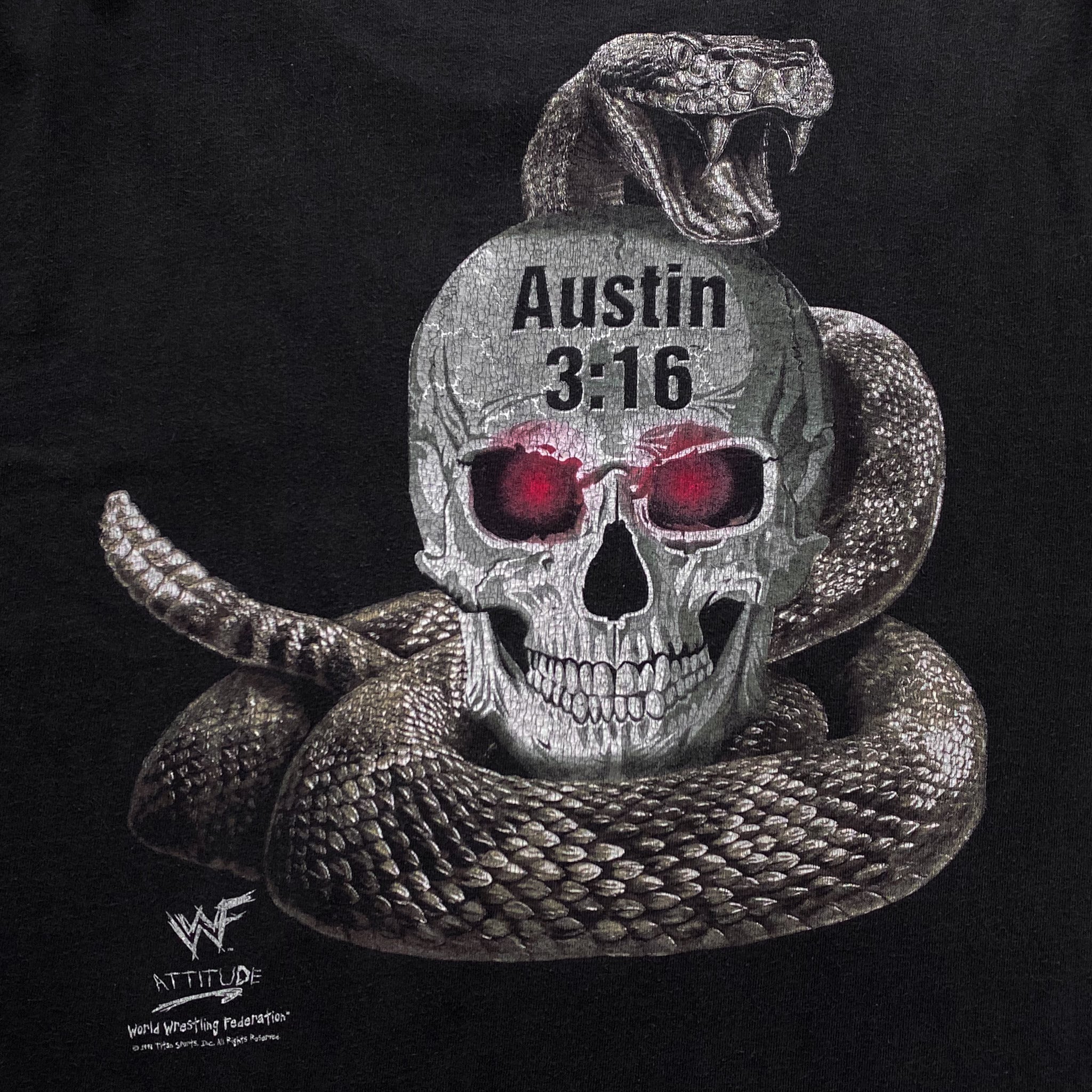 1998 Austin 3:16 WWF T-shirt. Vintage 90s Other Side Jackass