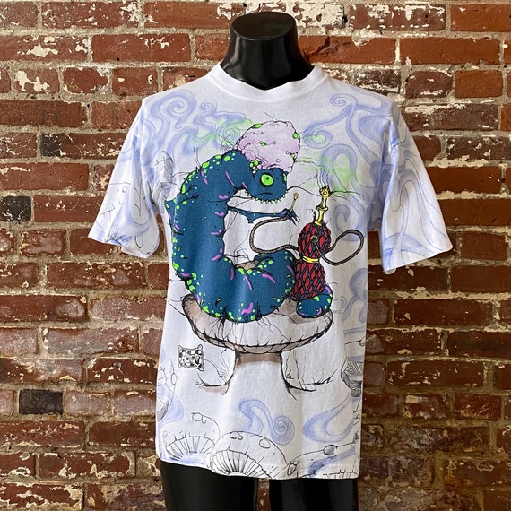 90'S VINTAGE ALICE IN WONDERLAND Tシャツ XL Vintage 90s Alice In Wonderland Lot T-shirt Men's XL Tie Dye