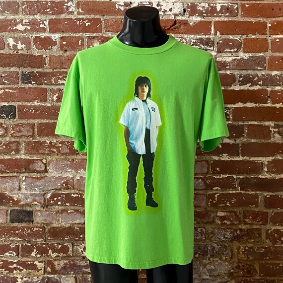 90s Jeff Beck Who Else! Tour T-shirt. Vintage 1999 Lime Green Jeff