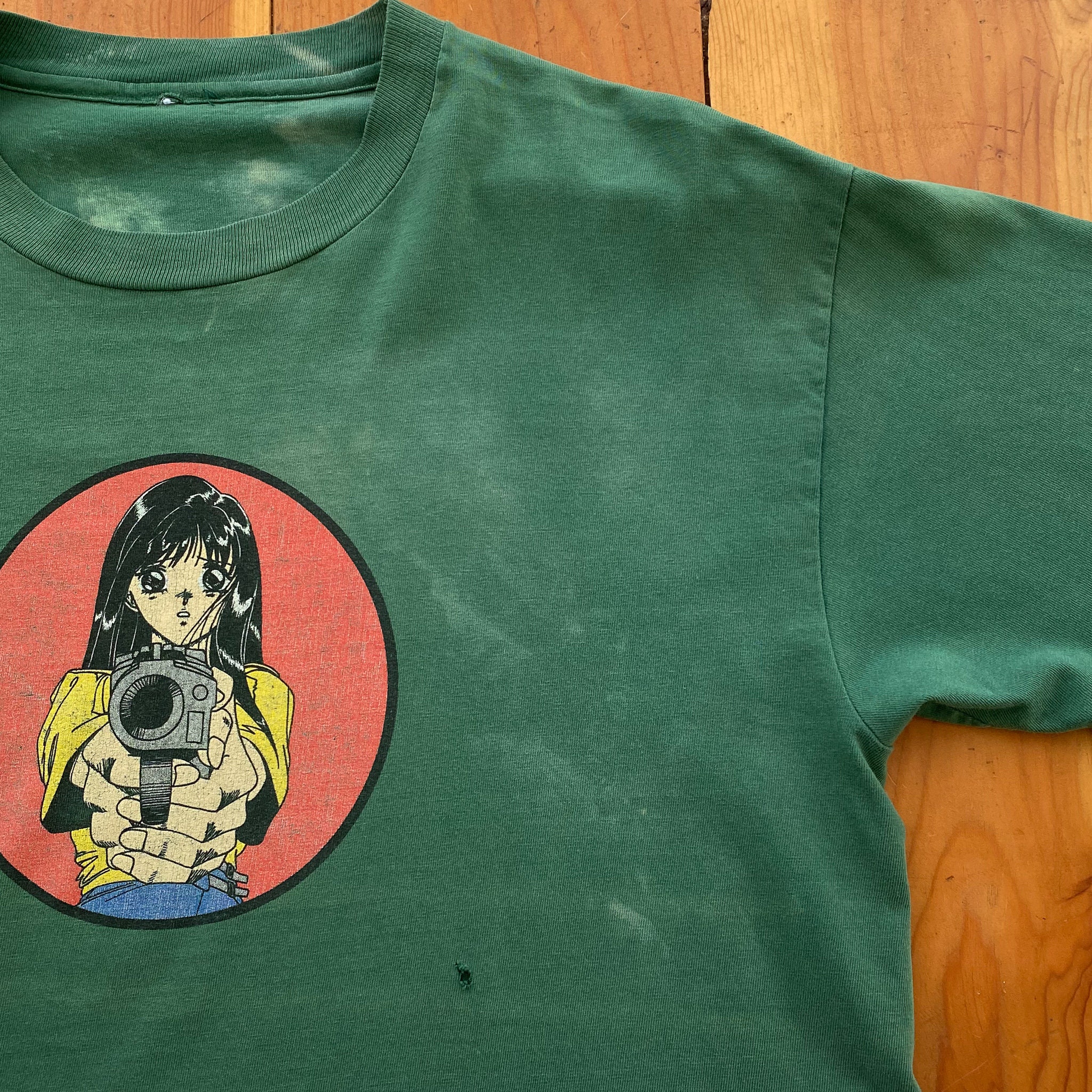 90s Hook-ups Gun Girl Anime Skateboard T-shirt. Vintage 90s Hook-ups Gun Girl Anime Skateboard T-shirt. Vintage