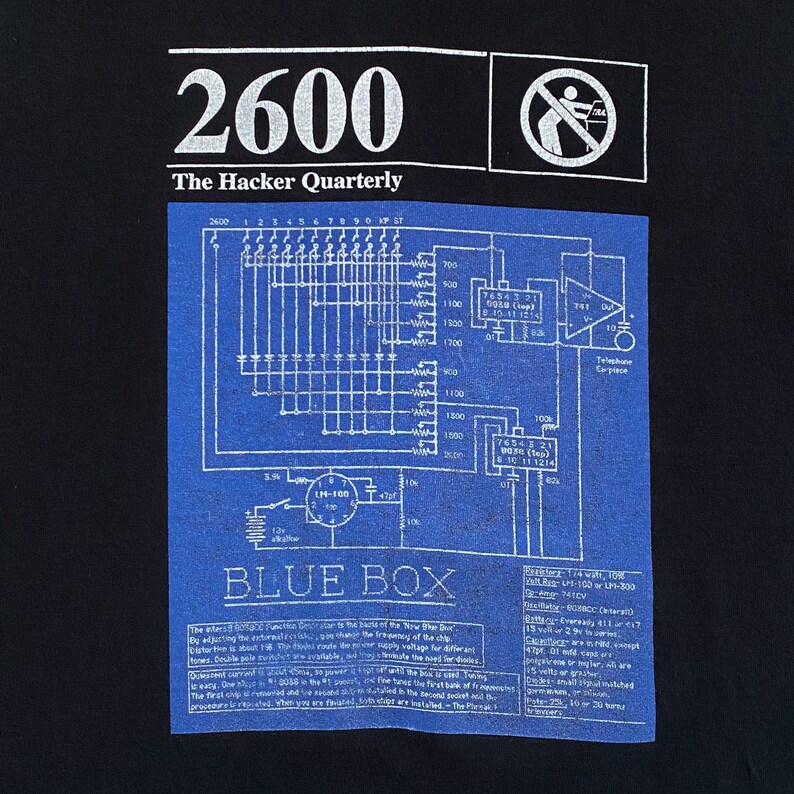 90s/00s the Hacker Quarterly 2600 T-shirt. Vintage 1990s/2000s the ...