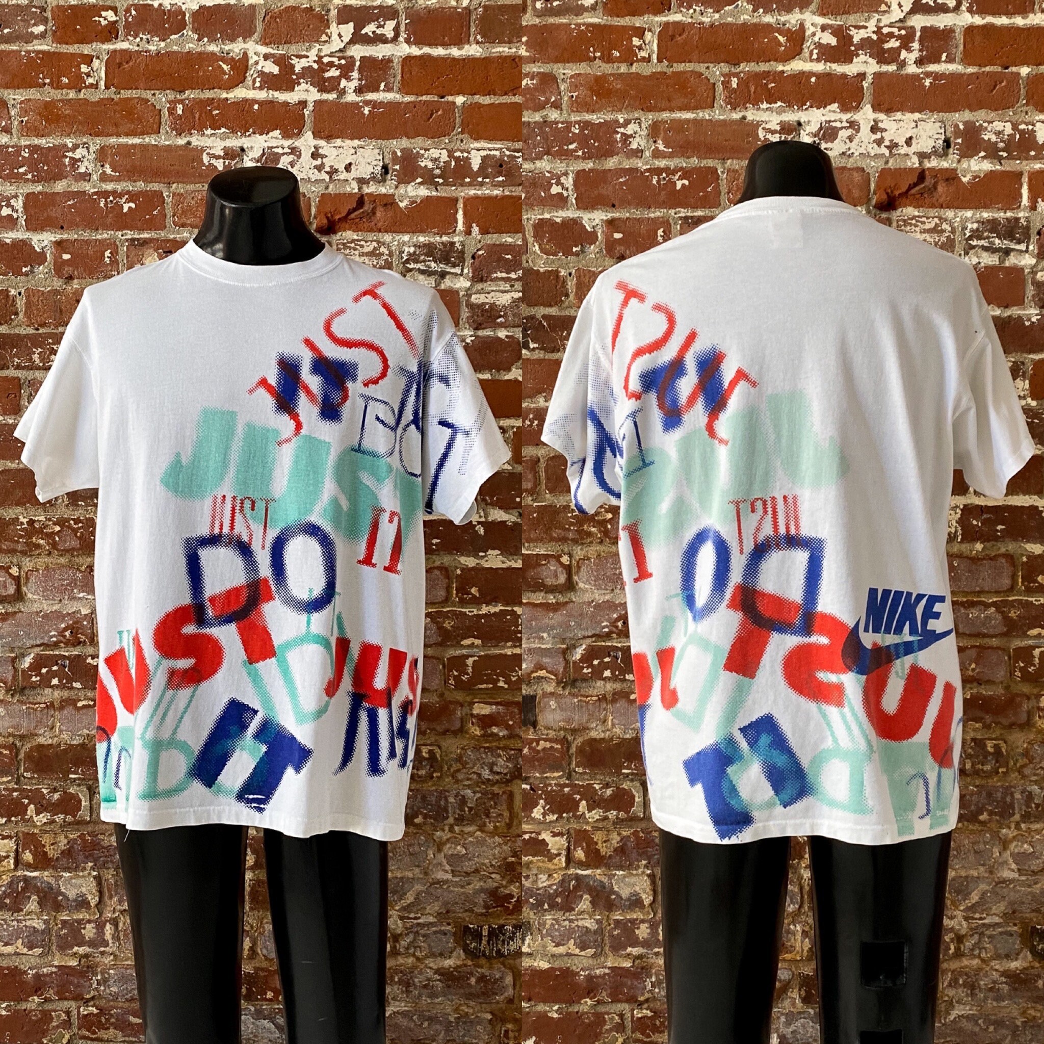 90s Nike Just Do It All Over Print T shirt. Vintage 1990s AOP Just Do It Nike Gray Tag Tee. Single Stitch Made in USA XL 23.5 X 28.5 Etsy Canada