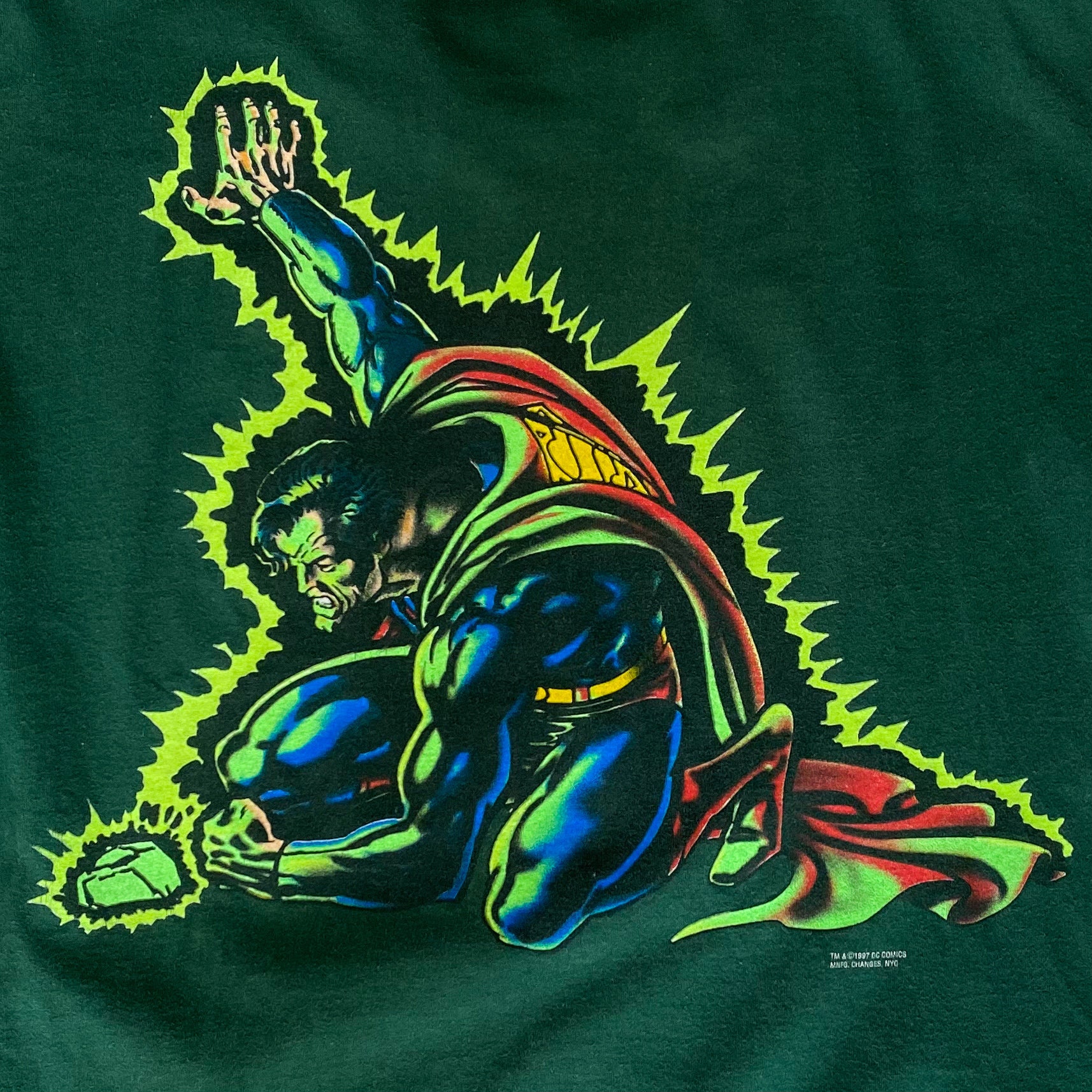 90s Superman Kryptonite Glow in the Dark Tee. Vintage 1997 DC Comics Superman  Kryptonite T-shirt. Made in USA XL 24.75 X 29.5 - Etsy