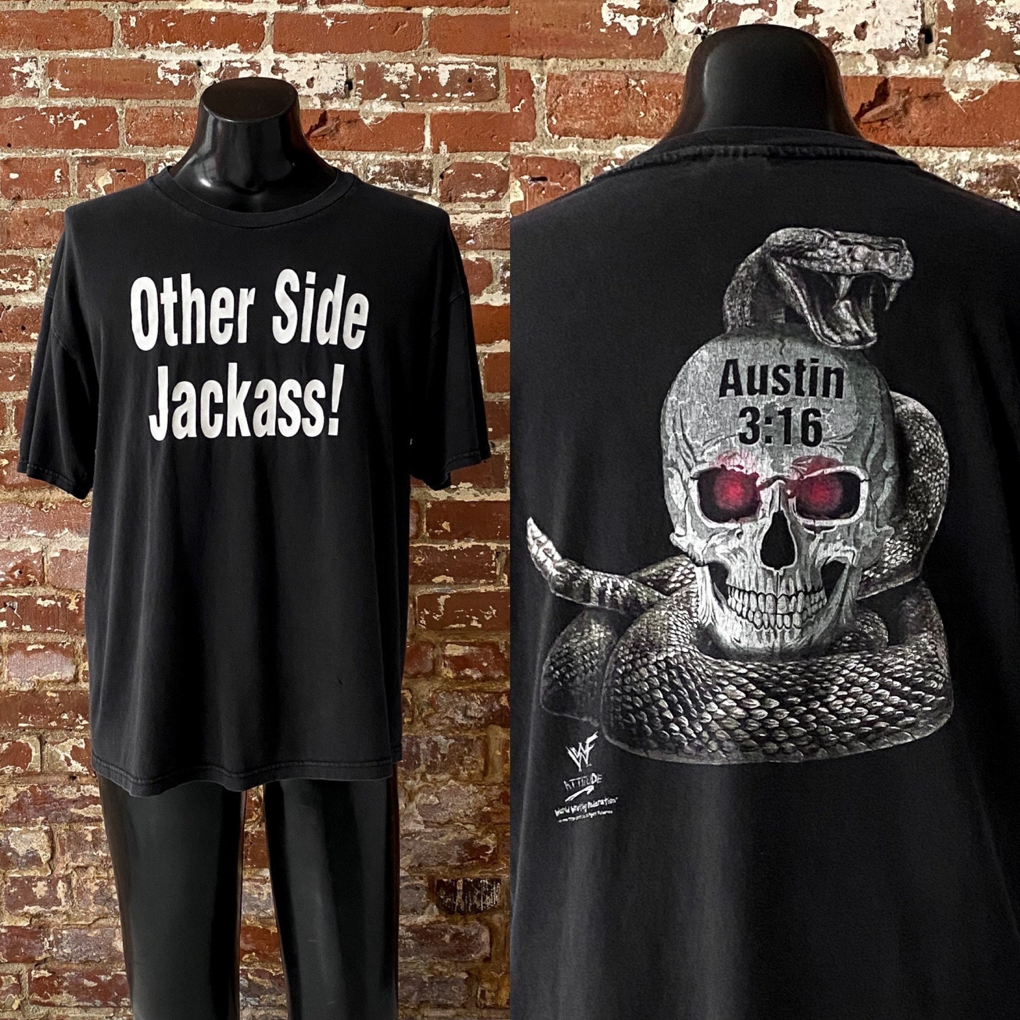 98'OFFICIAL BOOTLEG Tシャツ3 WINTER 1998 Austin 3:16 WWF T-shirt. Vintage 90s Other Side Jackass