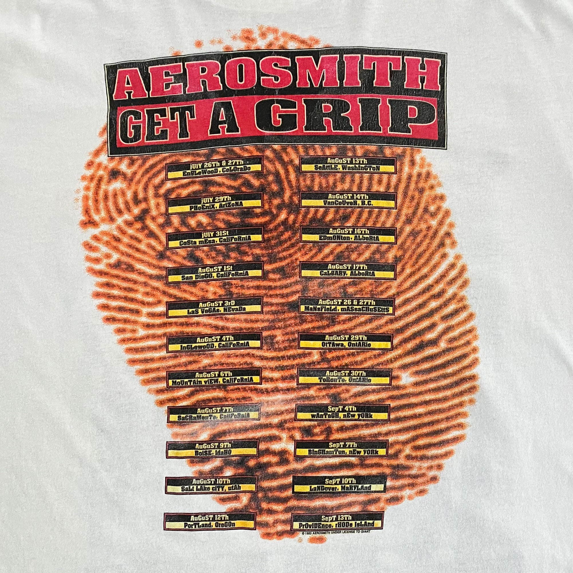 90s Aerosmith Get A Grip Tour T-shirt. Vintage 1993 Aerosmith
