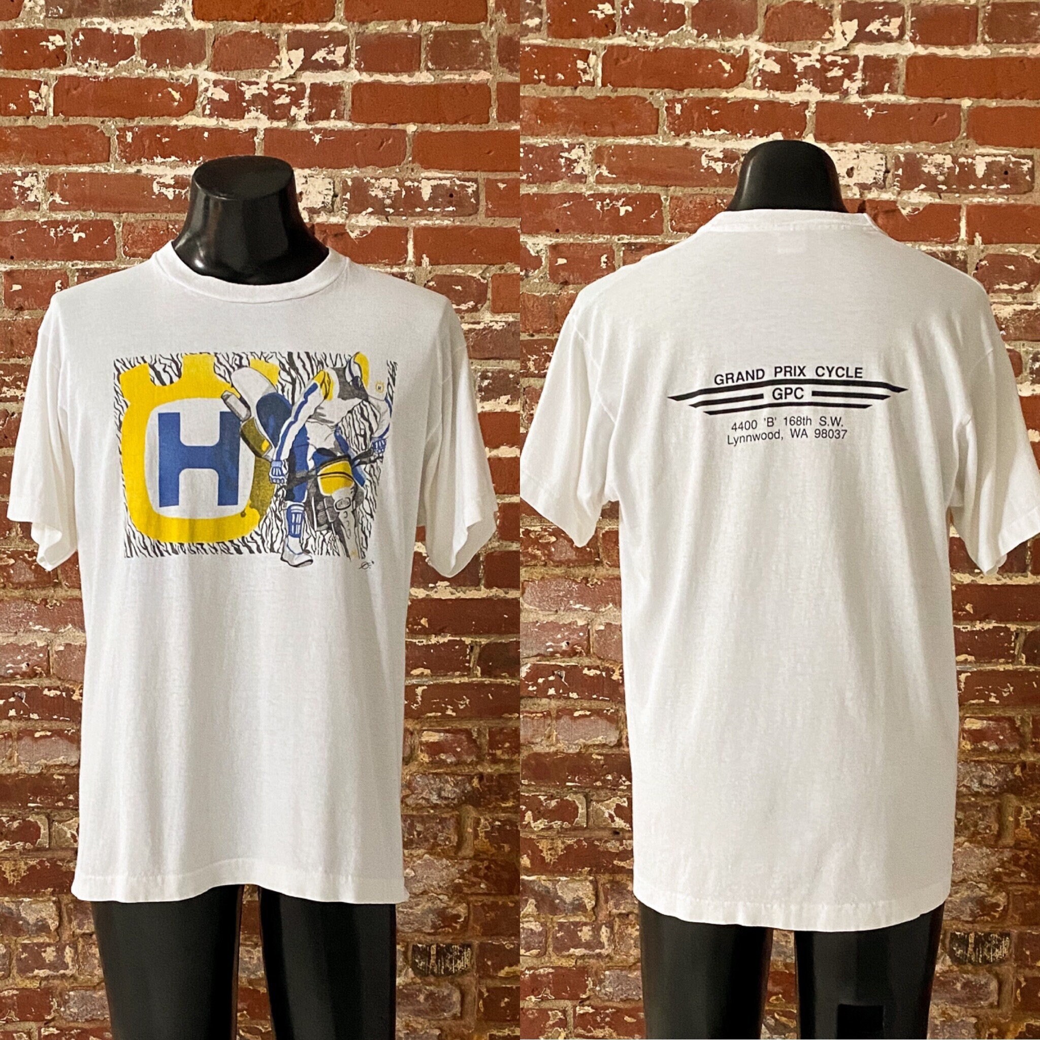 90s Husqvarna Motocross Motorcycle T-shirt. 1991 Grand Prix Cycle