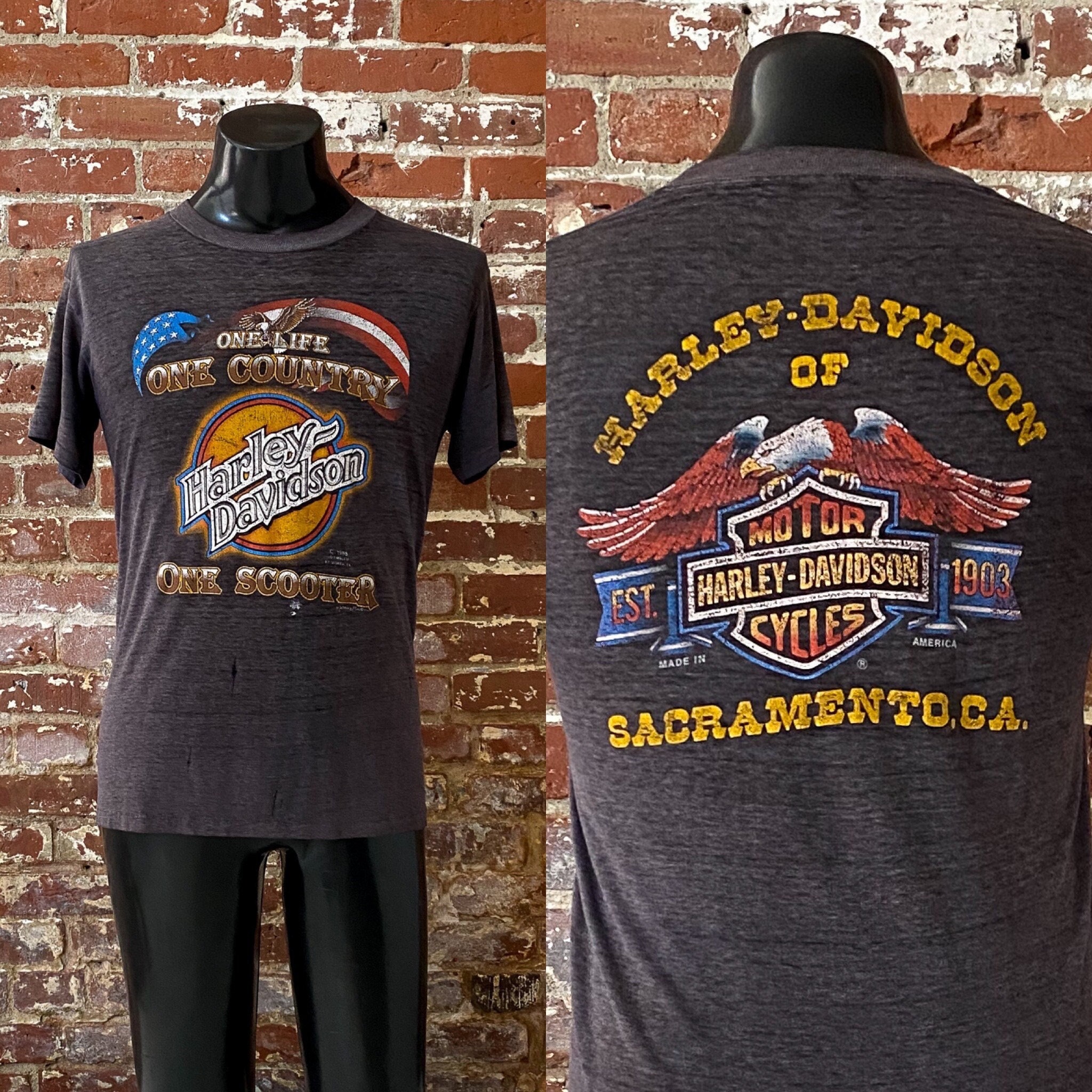 Paper Thin 80s 3D Emblem Harley Davidson One Life, One Country