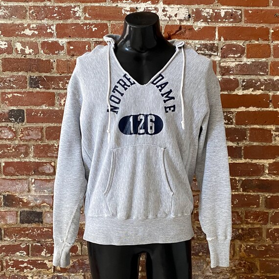 70s Champion Reverse Weave Notre Dame Hoodie. Vintage 1970s 