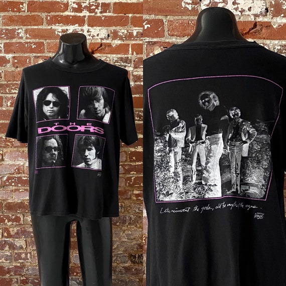 90年代のドアーズ バックステージ パス 両面グラフィック T シャツ 