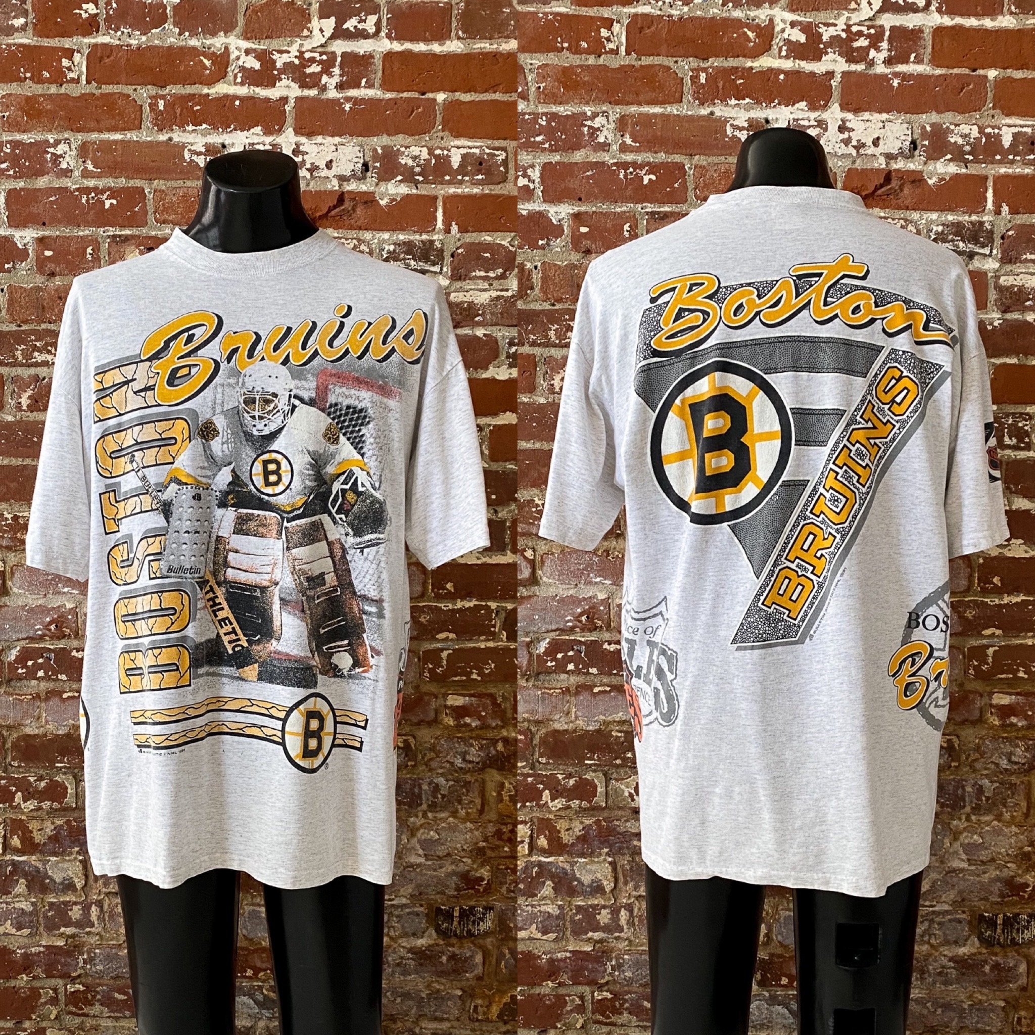 Rare VTG STARTER Boston Bruins Stanley Cup Playoffs Single Stitch T Shirt  90s L