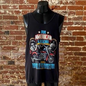 80s Harley Davidson Elvis Presley Tank Top. Vintage 1987 American Legend Harley Elvis Tank. Single Stitch 50/50 Made in USA. Large 22 x 30 image 2