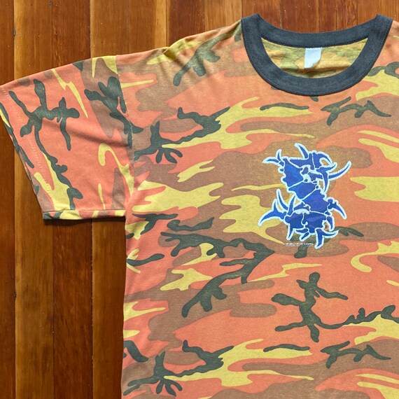 90s Sepultura Camouflage Roots Era T-Shirt. Vintag