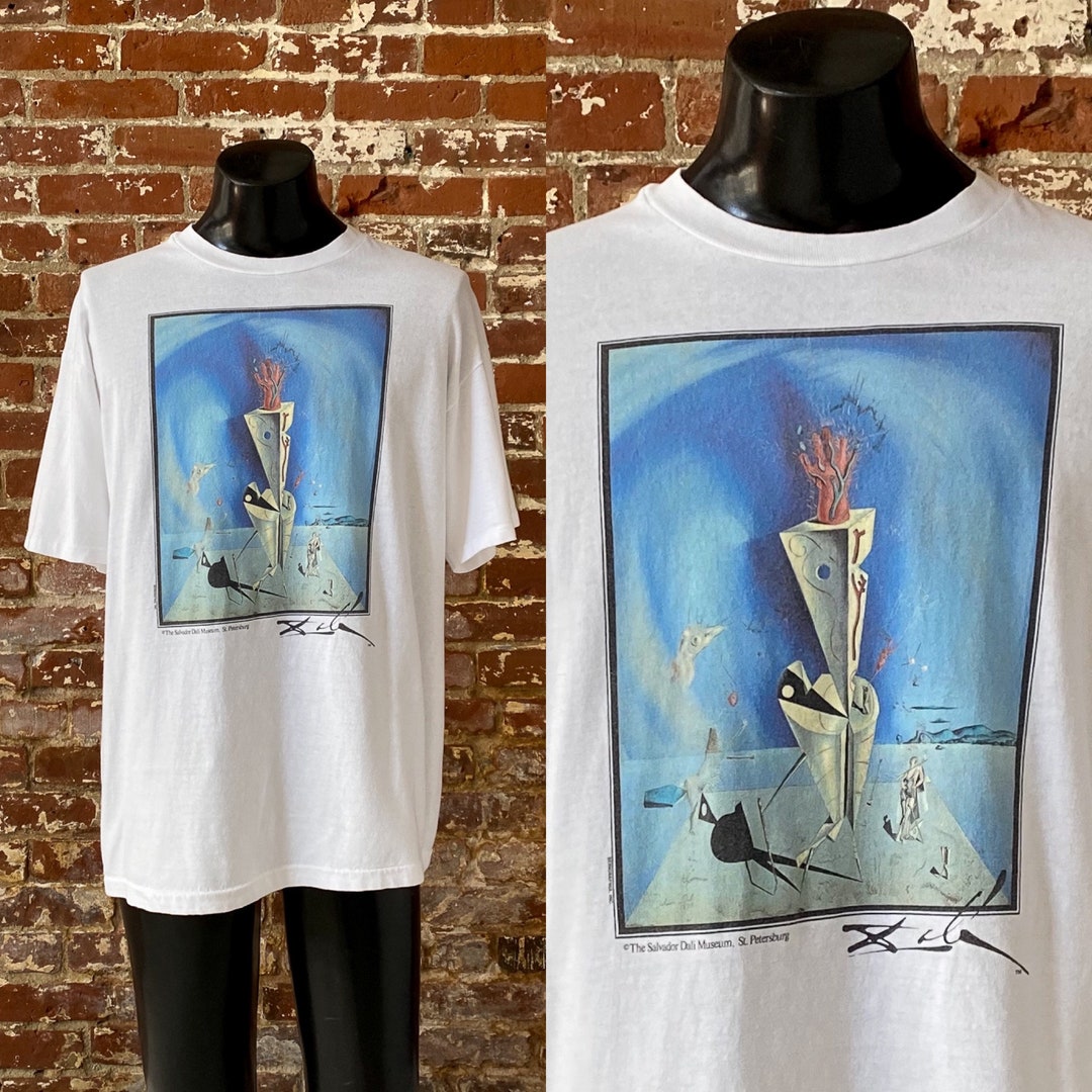 90s Salvador Dali Apparatus and Hand Painting T-shirt. Vintage