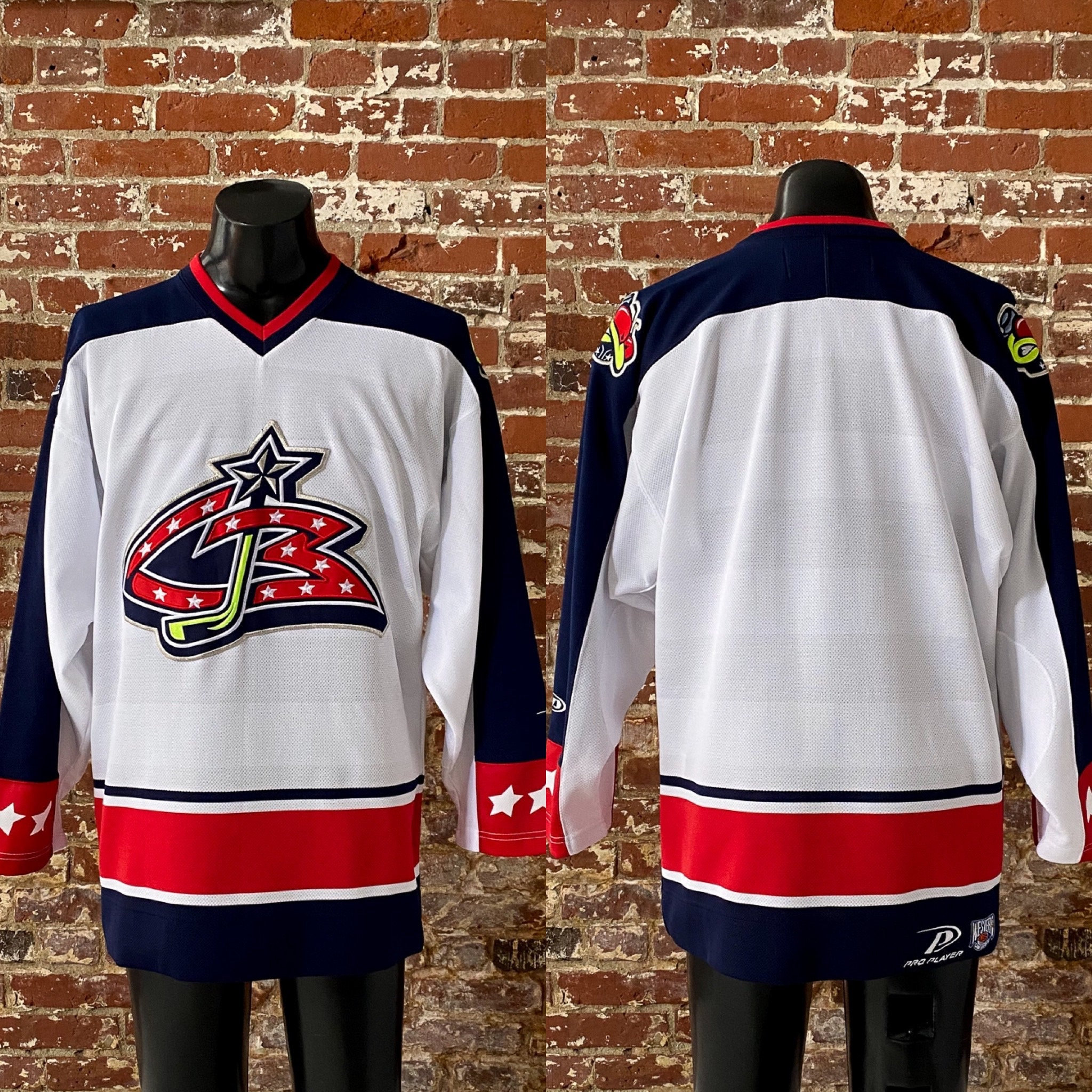 Vintage 1990s Columbus Blue Jackets Stinger CCM NHL Hockey 