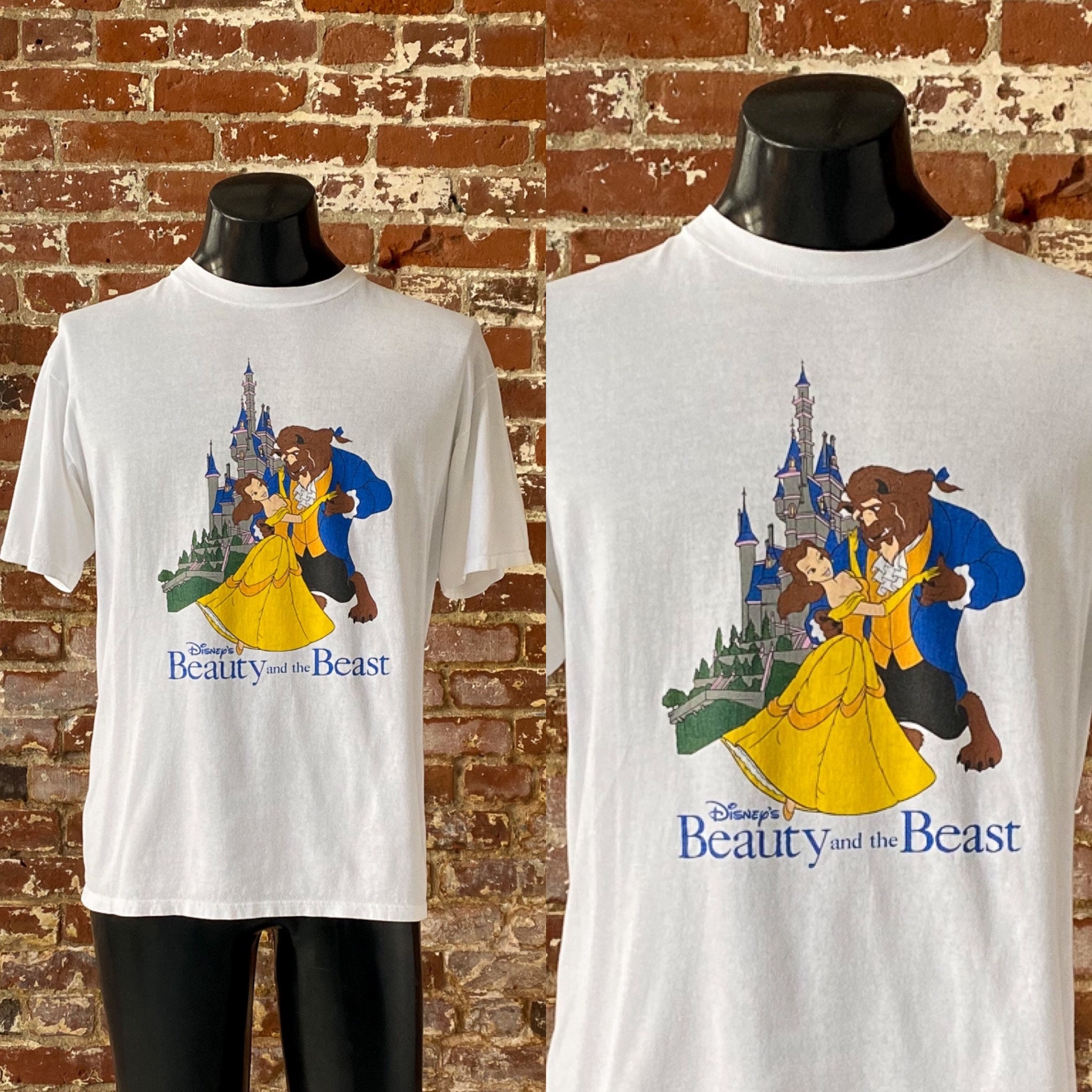 90s Beauty and the Beast Disney T-shirt. Vintage 1990s 90s Beauty and the Beast Disney T-shirt. Vintage 1990s