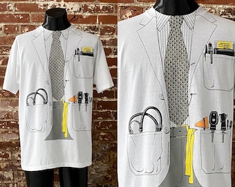 Vintage 80s Leslie Arwin Skeleton T Shirt Athletic Supporter