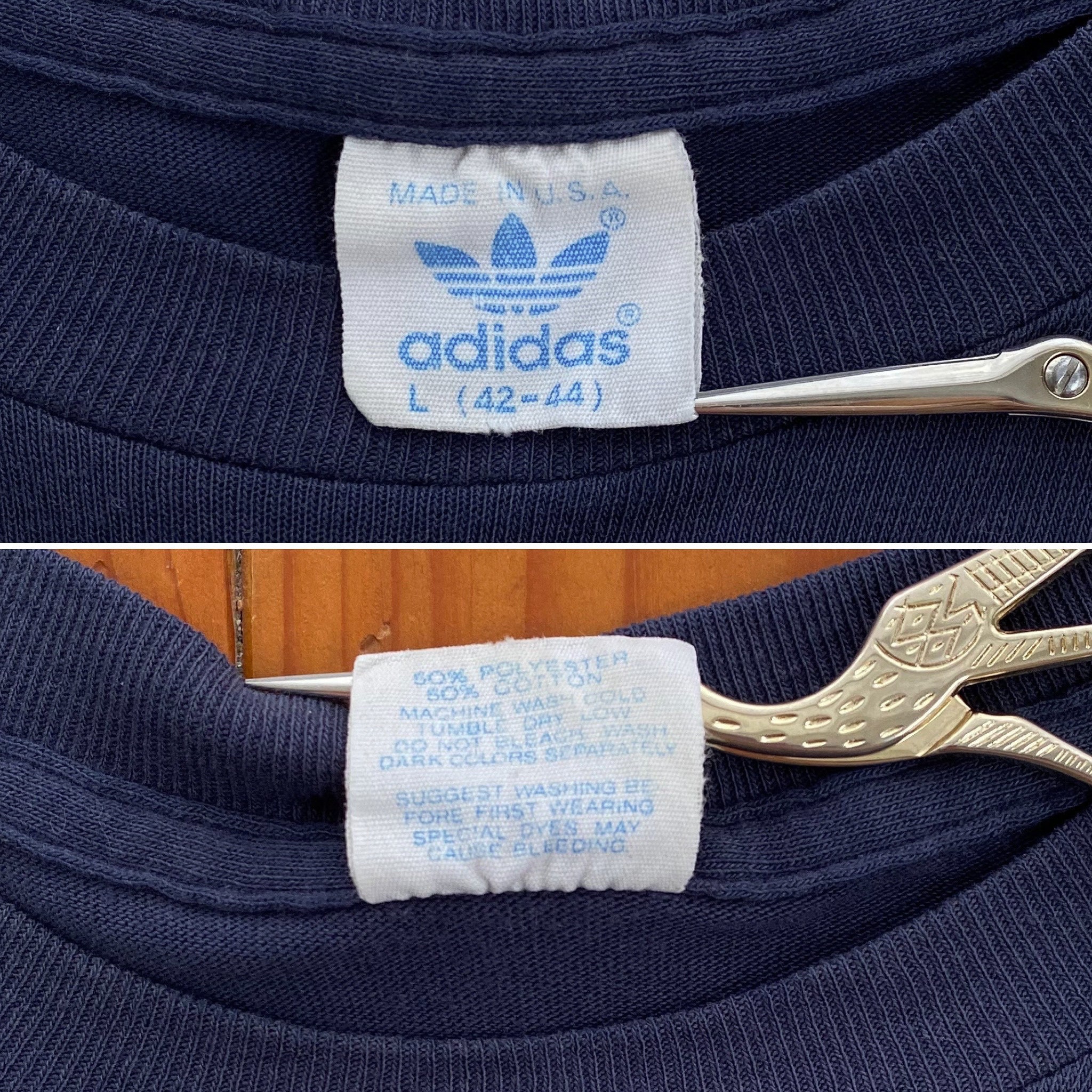 80s Adidas USA Navy Blue T-shirt. Vintage 1980s Adidas USA
