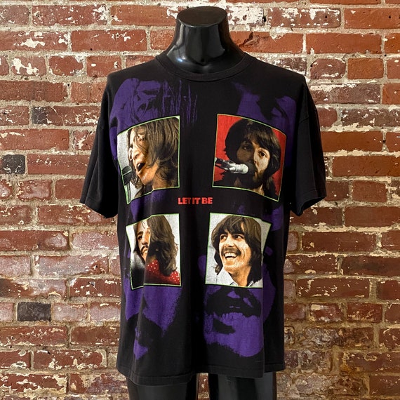 90s the Beatles Let It Be Big Print T-shirt. Vintage 1994