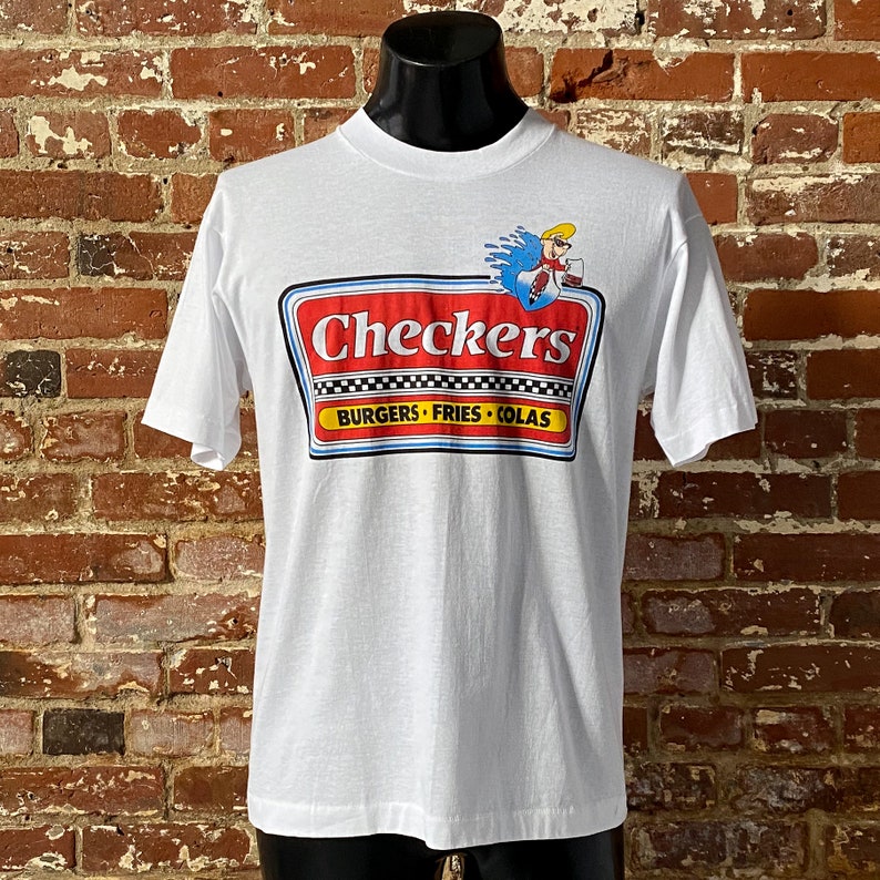 90s Checkers Drive-in Restaurant Promo T-shirt. Vintage 1991 Checkers ...