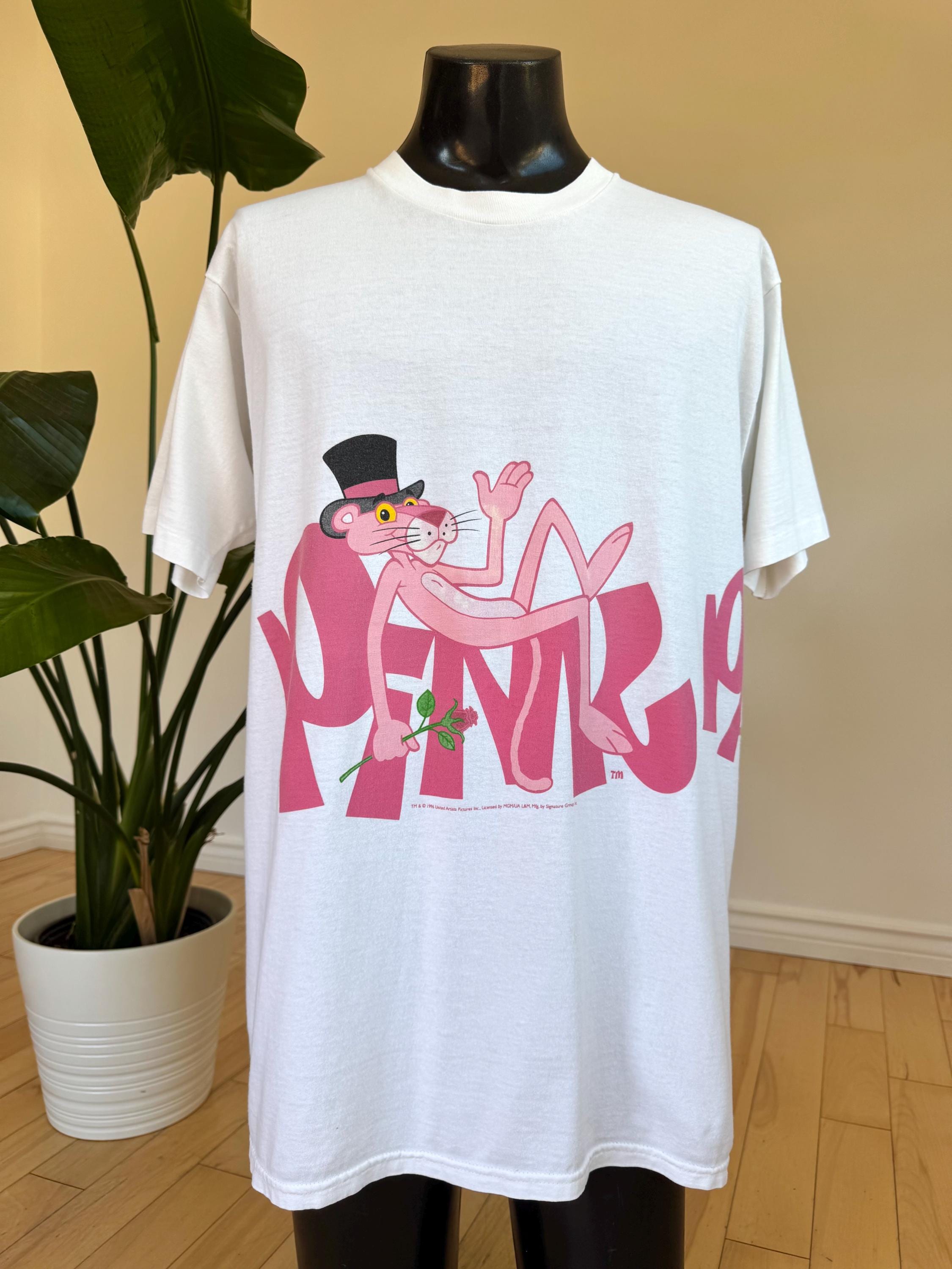 大*久様 1994 Pink Panther Vintage Tシャツ 1996 Pink Panther Wrap Around Print Graphic T-shirt. Single Stitch