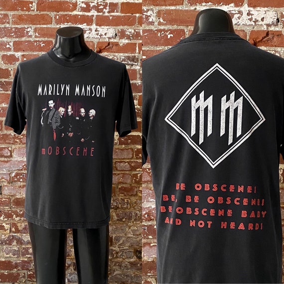 00s Marilyn Manson Mobscene! Promo T-shirt. Vintage 2003 Marilyn 