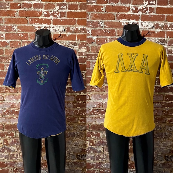 70s Lambda Chi Alpha Fraternity Reversible Gym T-… - image 1