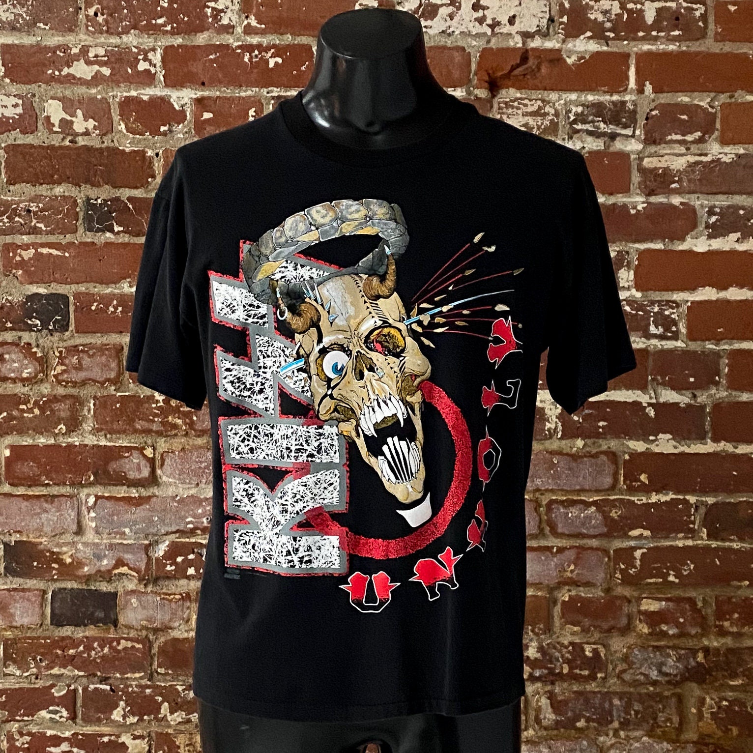 T-shirt Vintage Kiss 1991 Winterland - Homme Taille XL Noir - Occasion Très Bon État